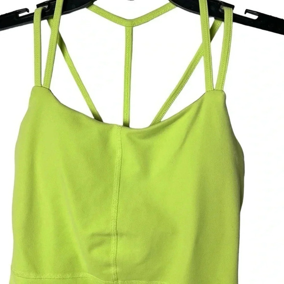 Y2K KARMA ATHLETICS bright neon yellow halter cami tank top,cut out ,straps - Picture 2 of 15
